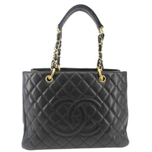 Load image into Gallery viewer, CHANEL Grand Shopping Quilted Leather Tote Bag Black
