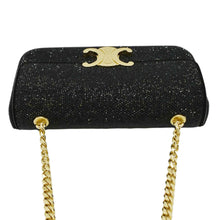 Load image into Gallery viewer, CELINE  Triomphe Claude Suede Strass Shoulder Bag Black
