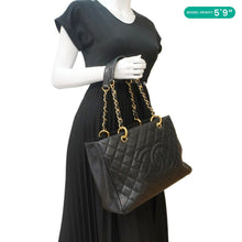 Load image into Gallery viewer, CHANEL Grand Shopping Quilted Leather Tote Bag Black
