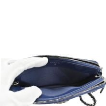 Load image into Gallery viewer, CHANEL Boy Double Zip Wallet on Chain Caviar Leather Crossbody Bag Navy Blue
