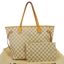 Load image into Gallery viewer, LOUIS VUITTON Neverfull MM Damier Azur Tote Shoulder Bag White
