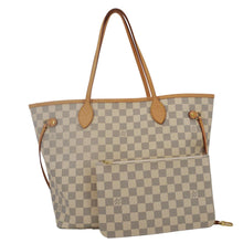 Load image into Gallery viewer, LOUIS VUITTON Neverfull MM Damier Azur Tote Shoulder Bag White
