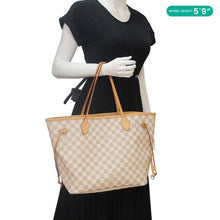 Load image into Gallery viewer, LOUIS VUITTON Neverfull MM Damier Azur Tote Shoulder Bag White
