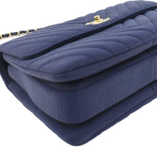 Load image into Gallery viewer, CHANEL Trendy CC Small Jersey Chevron Leather Top Handle Shoulder Bag Blue
