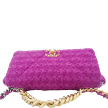 Load image into Gallery viewer, CHANEL 19 Flap Quilted Tweed Shoulder Bag Purple
