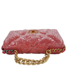 Load image into Gallery viewer, CHANEL 19 Medium Flap Quilted Sequin Shoulder Bag Hot Pink
