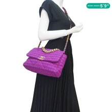 Load image into Gallery viewer, CHANEL 19 Flap Quilted Tweed Shoulder Bag Purple
