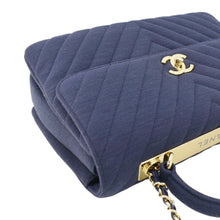 Load image into Gallery viewer, CHANEL Trendy CC Small Jersey Chevron Leather Top Handle Shoulder Bag Blue
