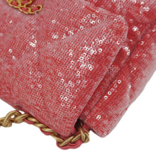 Load image into Gallery viewer, CHANEL 19 Medium Flap Quilted Sequin Shoulder Bag Hot Pink
