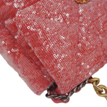 Load image into Gallery viewer, CHANEL 19 Medium Flap Quilted Sequin Shoulder Bag Hot Pink
