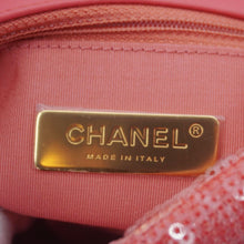 Load image into Gallery viewer, CHANEL 19 Medium Flap Quilted Sequin Shoulder Bag Hot Pink
