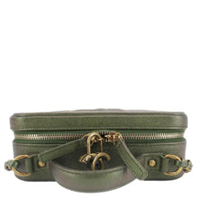 Load image into Gallery viewer, CHANEL Vanity Case Filigree CC Iridescent Quilted Caviar Leather Shoulder Bag Green
