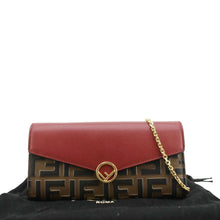 Load image into Gallery viewer, Fendi Vitello Cruise F Is Fendi Leather Red Chain Wallet  front side
