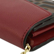 Load image into Gallery viewer, Fendi Vitello Cruise F Is Fendi Leather Continental Chain Wallet Red
