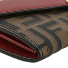 Load image into Gallery viewer, Fendi Vitello Cruise F Is Fendi Leather Continental Chain Wallet Red
