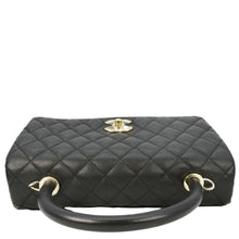 Load image into Gallery viewer, CHANEL Coco Flap Medium Quilted Caviar Leather Handle Shoulder Bag Black
