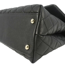 Load image into Gallery viewer, CHANEL Coco Flap Medium Quilted Caviar Leather Handle Shoulder Bag Black
