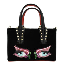 Load image into Gallery viewer, CHRISTIAN LOUBOUTIN Cabata Eyelet Velour Suede Tote front look
