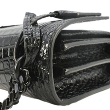 Load image into Gallery viewer, YVES SAINT LAURENT Sunset Crocodile Leather Crossbody Bag Black
