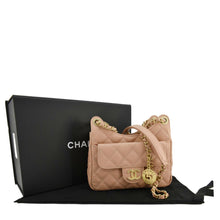 Load image into Gallery viewer, CHANEL Wavy Small Coral Leather Hobo Shoulder Bag Peach
