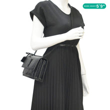 Load image into Gallery viewer, YVES SAINT LAURENT Sunset Crocodile Leather Crossbody Bag Black
