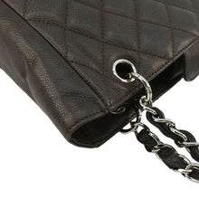 Load image into Gallery viewer, CHANEL Petite Quilted Caviar Leather Shopping Tote Shoulder Bag Dark Brown
