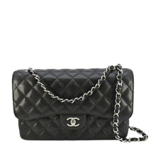 Load image into Gallery viewer, CHANEL Jumbo Classic Double Flap Quilted Caviar Leather Shoulder Bag Black
