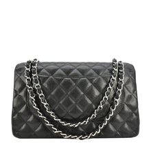 Load image into Gallery viewer, CHANEL Jumbo Classic Double Flap Quilted Caviar Leather Shoulder Bag Black
