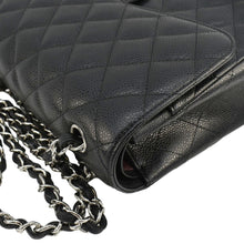 Load image into Gallery viewer, CHANEL Jumbo Classic Double Flap Quilted Caviar Leather Shoulder Bag Black
