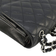 Load image into Gallery viewer, CHANEL Jumbo Classic Double Flap Quilted Caviar Leather Shoulder Bag Black
