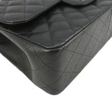 Load image into Gallery viewer, CHANEL Jumbo Classic Double Flap Quilted Caviar Leather Shoulder Bag Black
