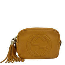 Load image into Gallery viewer, GUCCI Soho Disco Elegance: Leather Crossbody Bag Orange with front view
