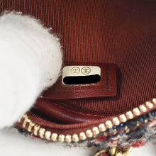 Load image into Gallery viewer, CHANEL Round Tweed Chain Clutch Crossbody Bag Red
