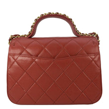 Load image into Gallery viewer, CHANEL Infinity Quilted Leather Top Handle Chain Crossbody Bag Red
