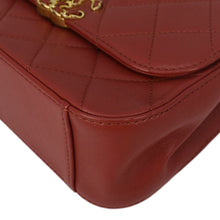 Load image into Gallery viewer, CHANEL Infinity Quilted Leather Top Handle Chain Crossbody Bag Red
