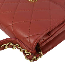 Load image into Gallery viewer, CHANEL Infinity Quilted Leather Top Handle Chain Crossbody Bag Red
