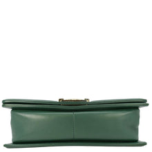 Load image into Gallery viewer, CHANEL Boy Flap Woven Leather Shoulder Bag Green
