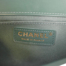 Load image into Gallery viewer, CHANEL Boy Flap Woven Leather Shoulder Bag Green
