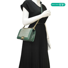 Load image into Gallery viewer, CHANEL Boy Flap Woven Leather Shoulder Bag Green
