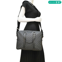 Load image into Gallery viewer, GUCCI Business 2 Way GG Supreme Monogram Briefcase Black 368557
