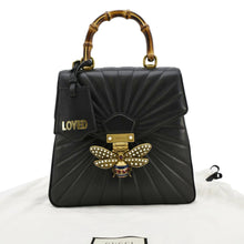 Load image into Gallery viewer, GUCCI Queen Margaret Bee Quilted Leather Backpack Black 476664
