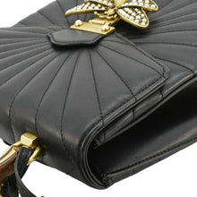 Load image into Gallery viewer, GUCCI Queen Margaret Bee Quilted Leather Backpack Black 476664
