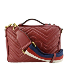 Load image into Gallery viewer, GUCCI Marmont Small Matelasse Leather Shoulder Bag Red 498100
