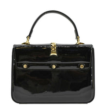 Load image into Gallery viewer, GUCCI Sylvie 1969 Patent Leather Top Handle Crossbody Bag Black 589479
