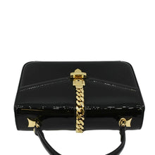 Load image into Gallery viewer, GUCCI Sylvie 1969 Patent Leather Top Handle Crossbody Bag Black 589479
