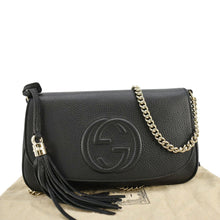 Load image into Gallery viewer, GUCCI Soho Flap Leather Chain Crossbody Bag Black 536224
