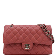 Load image into Gallery viewer, CHANEL Classic Double Flap Medium Quilted Leather Shoulder Bag Salmon Pink
