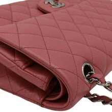 Load image into Gallery viewer, CHANEL Classic Double Flap Medium Quilted Leather Shoulder Bag Salmon Pink corner look
