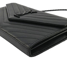 Load image into Gallery viewer, YVES SAINT LAURENT Classic Envelope Cassandre Leather Chain Crossbody Bag Black
