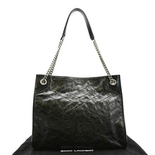 Load image into Gallery viewer, YVES SAINT LAURENT Niki Medium Crinkle  Leather Shoulder Bag Black
